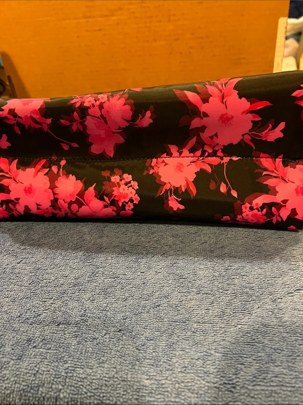 Nicole Miller Floral Cosmetic Bag in Black and Hot Pink
